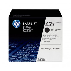 PACK DE 2 CARTUCHOS DE TÓNER ORIGINAL LASERJET HP 42X DE ALTA CAPACIDAD