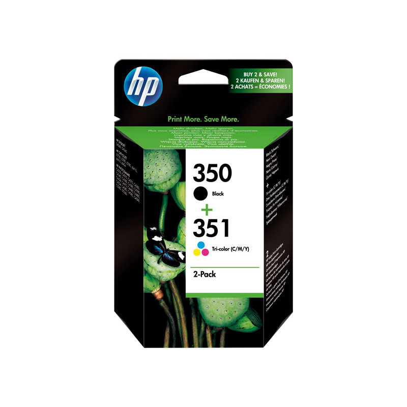 PACK DE AHORRO DE 2 CARTUCHOS DE TINTA ORIGINAL HP 350+351