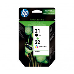 PACK DE AHORRO DE 2 CARTUCHOS DE TINTA ORIGINAL HP 21+22