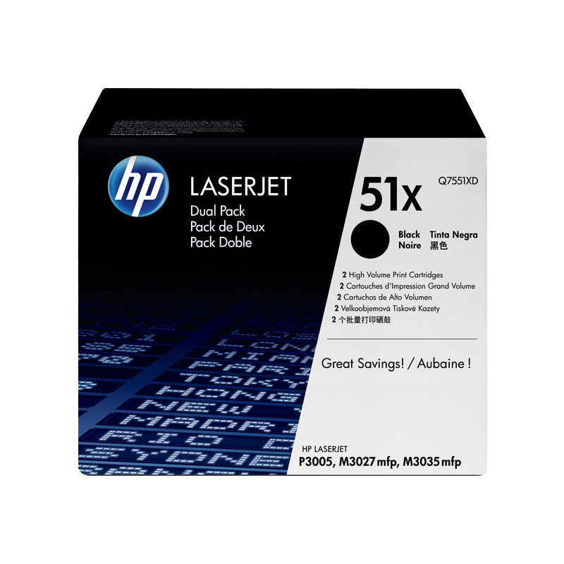 PACK 2 CARTUCHO DE TÓNER ORIGINAL LASERJET HP 51X PACK 2 CARTUCHO DE TÓNER ORIGINAL LASERJET HP 51X