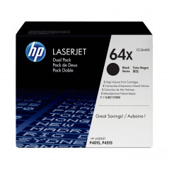 PACK DE AHORRO DE 2 CARTUCHOS DE TÓNER ORIGINAL LASERJET HP  64X DE ALTA CAPACIDAD