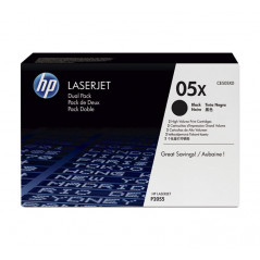 PACK DE AHORRO DE 2 CARTUCHOS DE TÓNER ORIGINAL LASERJET HP 05X DE ALTA CAPACIDAD