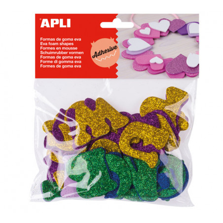 BOLSA GOMA EVA ADHESIVA APLI: ALFABETO COLOR