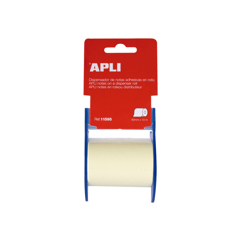 NOTAS ADHESIVAS APLI EN ROLLO DISPENSADOR 60mm x 10m