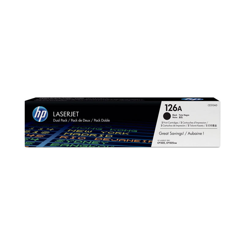 PACK DE AHORRO DE 2 CARTUCHOS DE TÓNER ORIGINAL LASERJET HP 126A