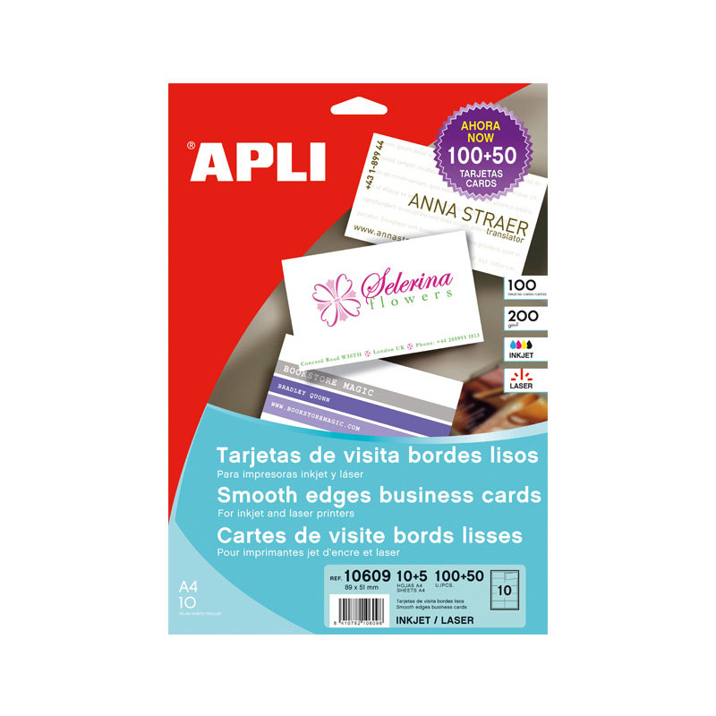 PAQUETE 150 TARJETAS DE VISITAS APLI 200gr PROFESIONAL