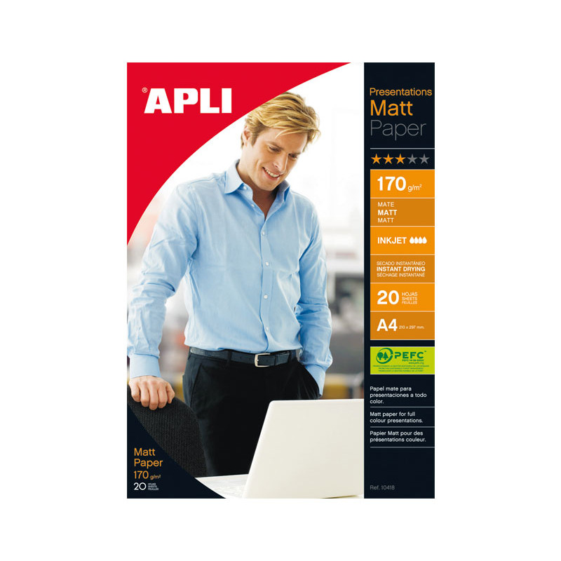 PAQUETE 20h PAPEL APLI MATT QUALITY 170gr PAQUETE 20h PAPEL APLI MATT QUALITY 170gr