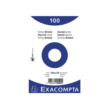 PACK 100 FICHAS EXACOMPTA LISAS 100x150mm