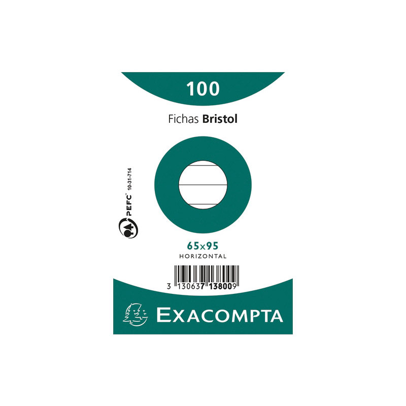 PACK 100 FICHAS EXACOMPTA HORIZONTAL 65x95mm PACK 100 FICHAS EXACOMPTA HORIZONTAL 65x95mm