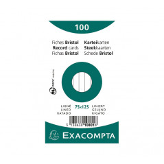 PACK 100 FICHAS EXACOMPTA HORIZONTAL 75x125mm