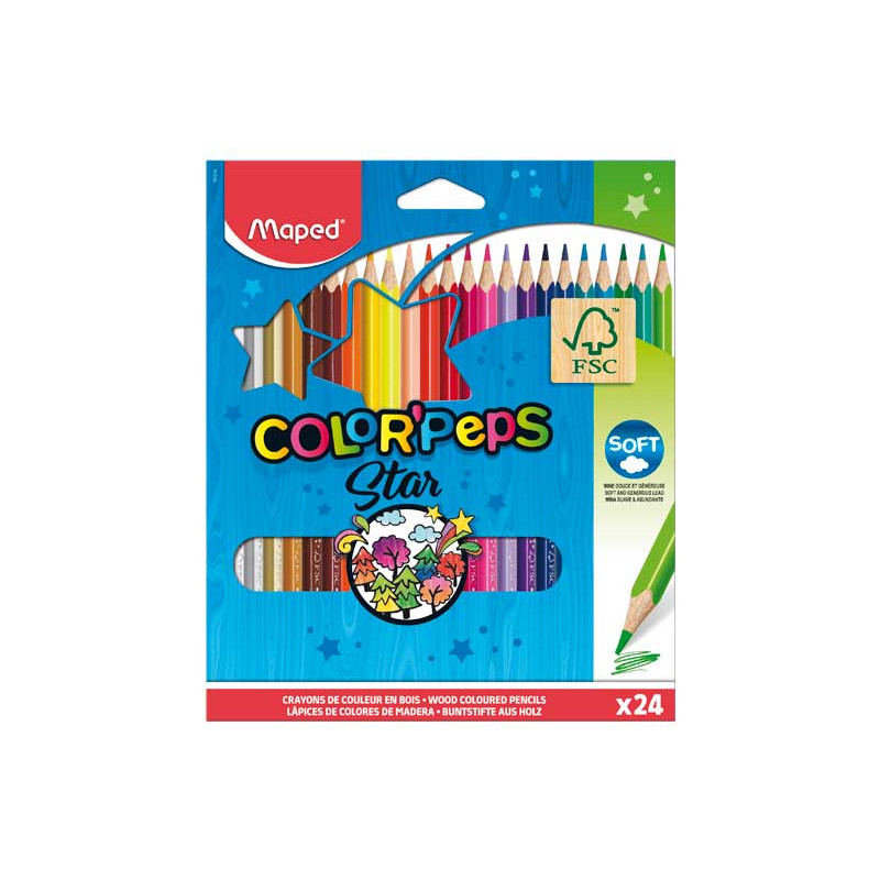 ESTUCHE 24 LÁPICES DE COLORES MAPED COLOR`PEPS ESTUCHE 24 LÁPICES DE COLORES MAPED COLOR`PEPS