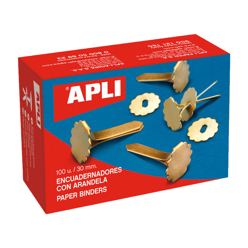CAJA 100 ENCUADERNADORES APLI CON ARANDELA 50mm CAJA 100 ENCUADERNADORES APLI CON ARANDELA 50mm