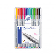 ESTUCHE 10 ROTULADORES STAEDTLER TRIPLUS FINELINER 334