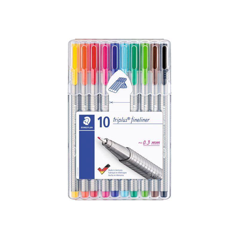 ESTUCHE 10 ROTULADORES STAEDTLER TRIPLUS FINELINER 334