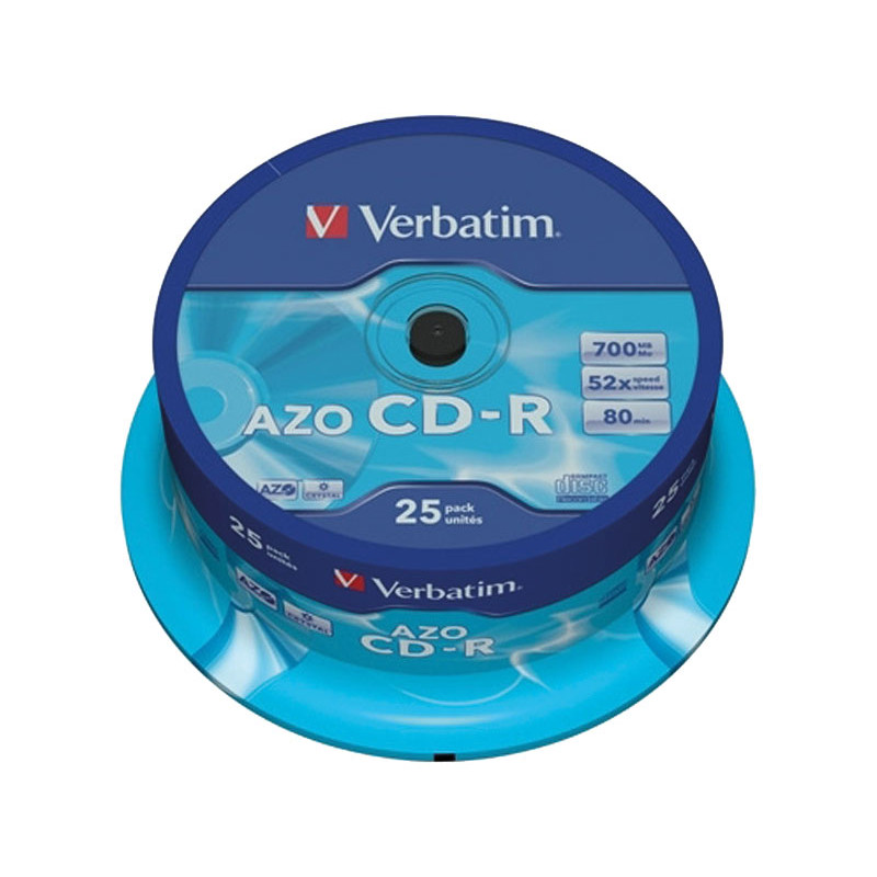 BOBINA 25 CD-R VERBATIM 52X 700MB CRYSTAL BOBINA 25 CD-R VERBATIM 52X 700MB CRYSTAL