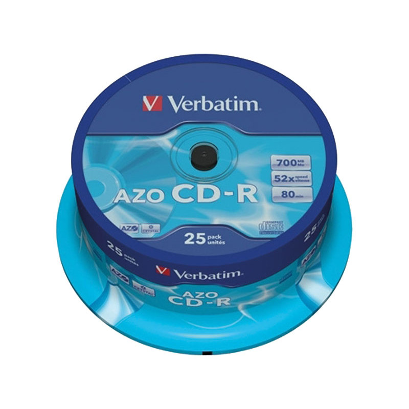 BOBINA 25 CD-R VERBATIM 52X 700MB CRYSTAL