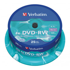 BOBINA 25 DVD-RW VERBATIM 4X 4.7GB ADVANCED