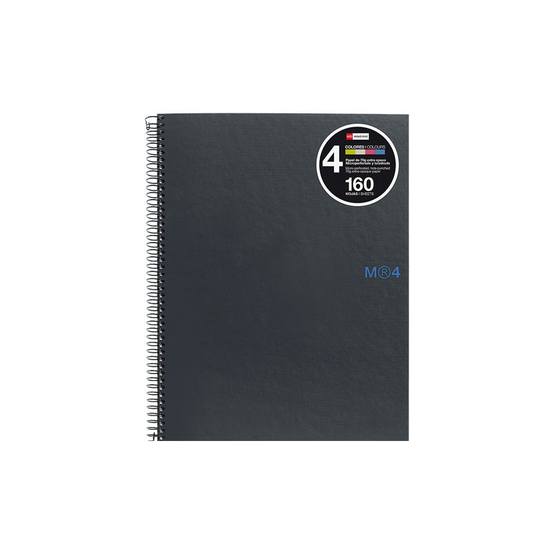 CUADERNO MIQUEL RIUS NOTEBOOK 4 A4 5x5 BASIC GRAFITO