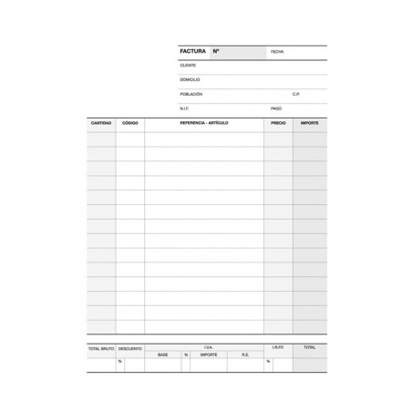 TALONARIO 50h APLI FACTURAS 1/4 TRIPLICADO CASTELLANO