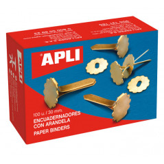 CAJA 100 ENCUADERNADORES APLI CON ARANDELA 30mm