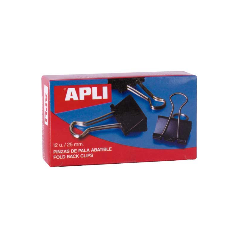 CAJA 12 PINZAS DE PALA APLI ABATIBLE 25mm CAJA 12 PINZAS DE PALA APLI ABATIBLE 25mm