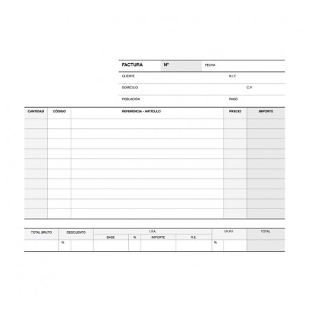 TALONARIO APLI FACTURAS 4º APAISADO CASTELLANO