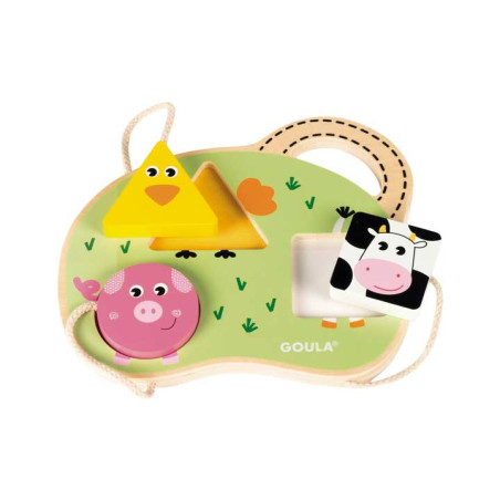 PUZZLE DE MADERA GOULA "3 ANIMALES GRANJA"