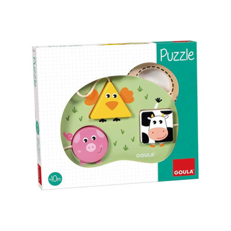PUZZLE DE MADERA GOULA "3 ANIMALES GRANJA"
