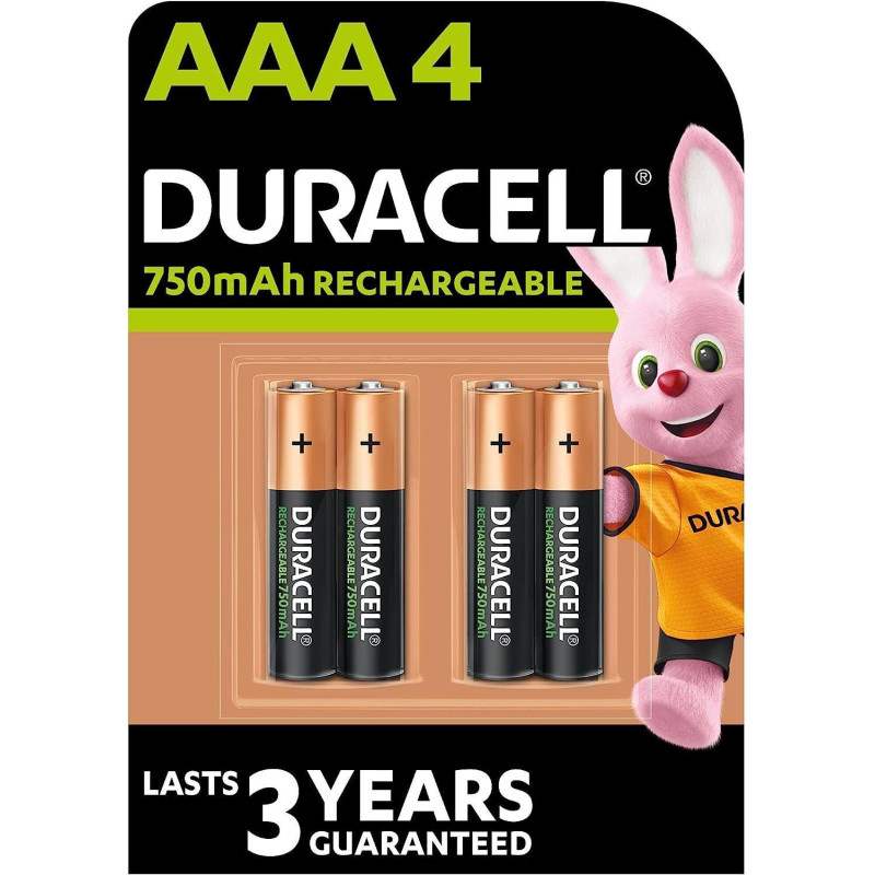 BLÍSTER 4 PILAS DURACELL RECARGABLES AAA 750mAh BLÍSTER 4 PILAS DURACELL RECARGABLES AAA 750mAh