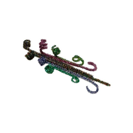 BOLSA 50 CHENILLAS FIXO KIDS CON PURPURINA VERDE/PLATA