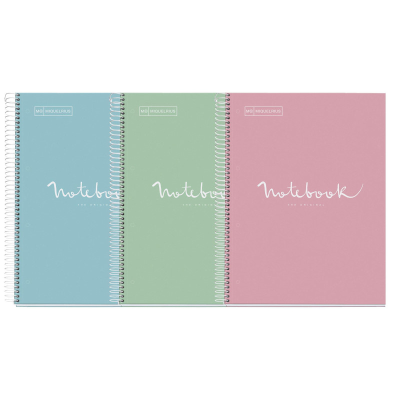 PACK 3 CUADERNOS MIQUEL RIUS NOTEBOOK 1 ESPIRAL "EMOTIONS" 80h A4 5x5 PASTEL 1 PACK 3 CUADERNOS MIQUEL RIUS NOTEBOOK 1 ESPIRAL "EMOTIONS" 80h A4 5x5 PASTEL 1