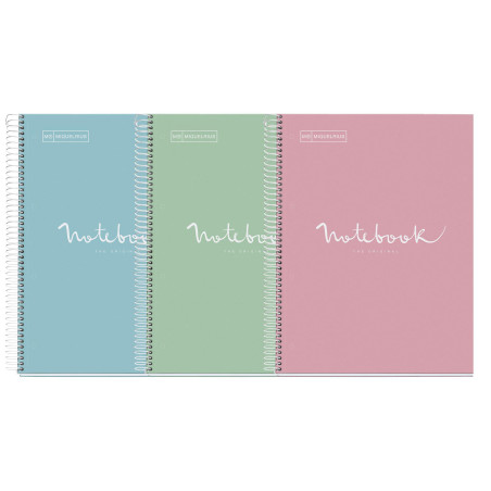 PACK 3 CUADERNOS MIQUEL RIUS NOTEBOOK 1 ESPIRAL "EMOTIONS" 80h A4 5x5 PASTEL 1