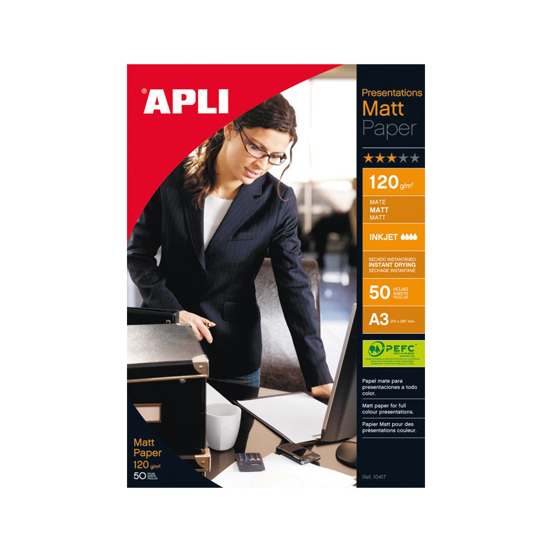 PAQUETE 50h PAPEL APLI MATT QUALITY 120gr A3 PAQUETE 50h PAPEL APLI MATT QUALITY 120gr A3