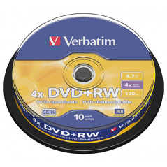 BOBINA 10 DVD RW  VERBATIM 4X 4.7GB ADVANCED