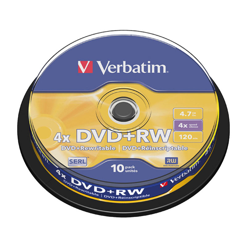 BOBINA 10 DVD RW  VERBATIM 4X 4.7GB ADVANCED