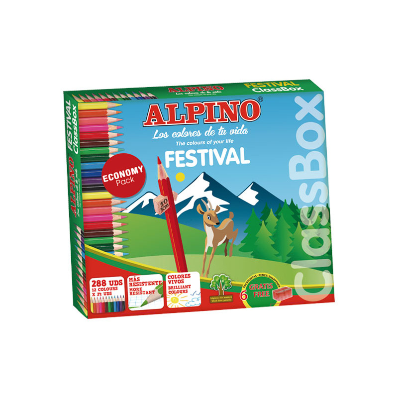 CAJA 288 LÁPICES ALPINO FESTIVAL SURTIDO CAJA 288 LÁPICES ALPINO FESTIVAL SURTIDO