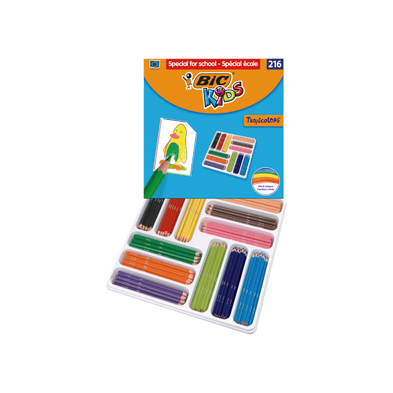 SCHOOLPACK 216 LÁPICES BIC KIDS TROPICOLORS