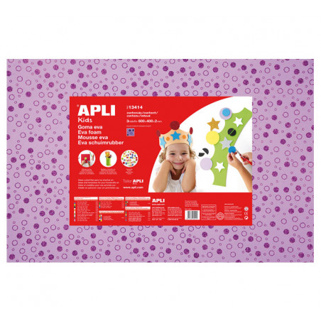 BOLSA 3 LÁMINAS GOMA EVA APLI IMPRESAS: CÍRCULOS