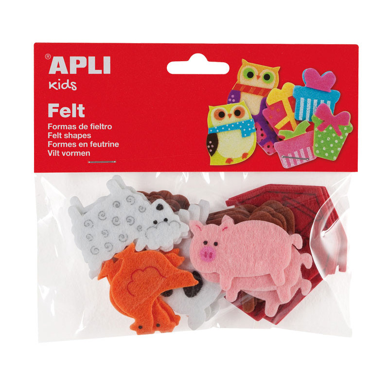 BOLSA 18 FIGURAS APLI DE FIELTRO: ANIMALES BOLSA 18 FIGURAS APLI DE FIELTRO: ANIMALES
