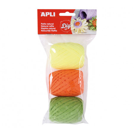 BOLSA 3 OVILLOS APLI RAFIA NATURAL "FLÚOR"