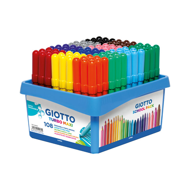 SCHOOLPACK 108 ROTULADORES GIOTTO TURBO MAXI