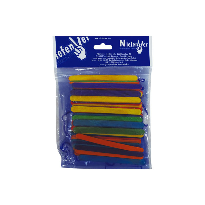 BOLSA 100 PALILLOS DE POLO NIEFENVER COLORES SURTIDO BOLSA 100 PALILLOS DE POLO NIEFENVER COLORES SURTIDO