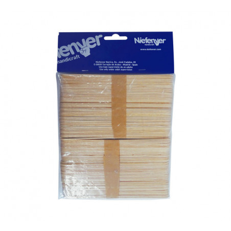 BOLSA 100 PALILLOS DE MÉDICO NIEFENVER COLOR NATURAL
