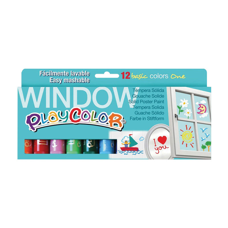 CAJA 12 TÉMPERAS PLAYCOLOR SÓLIDAS 10gr WINDOW