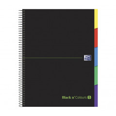 CUADERNO ESPIRAL OXFORD BLACK N` COLOURS 5 BANDAS CON PESTAÑA