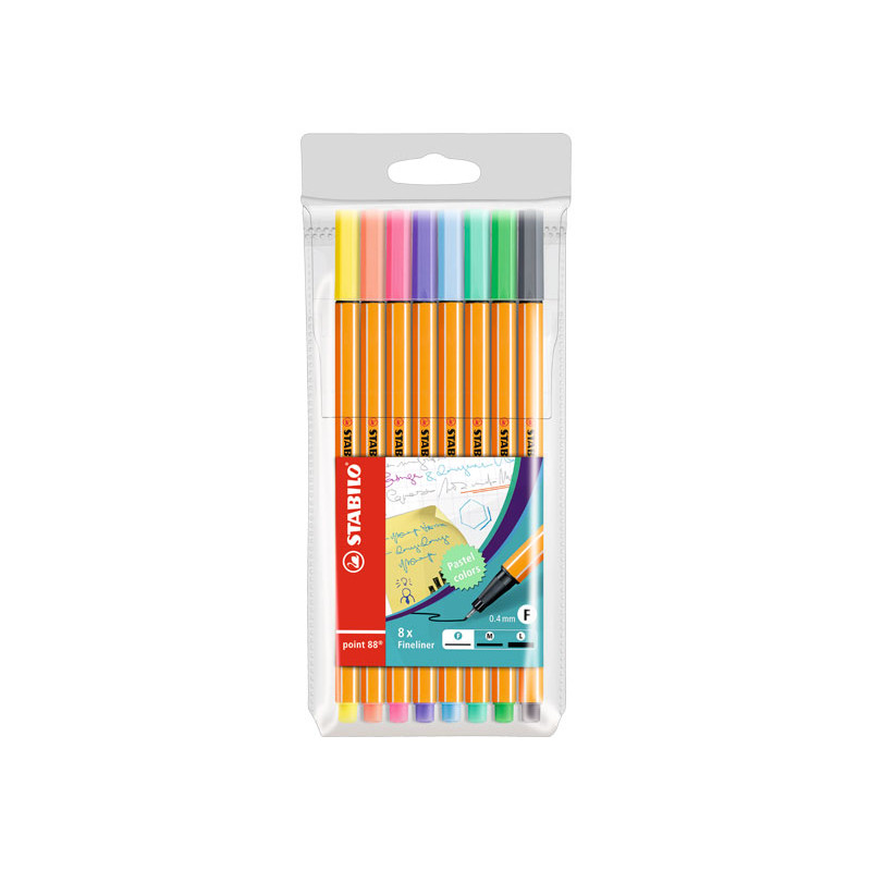 ESTUCHE 8 ROTULADORES STABILO POINT 88 COLORES PASTEL