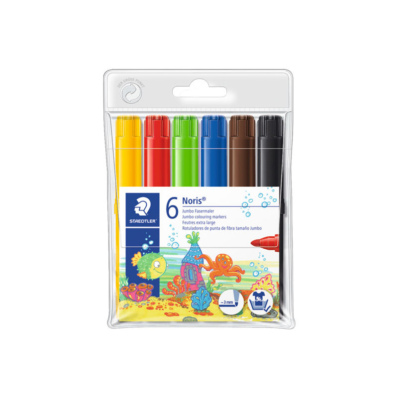 PACK 6 ROTULADORES STAEDTLER NORIS JUMBO SURTIDOS