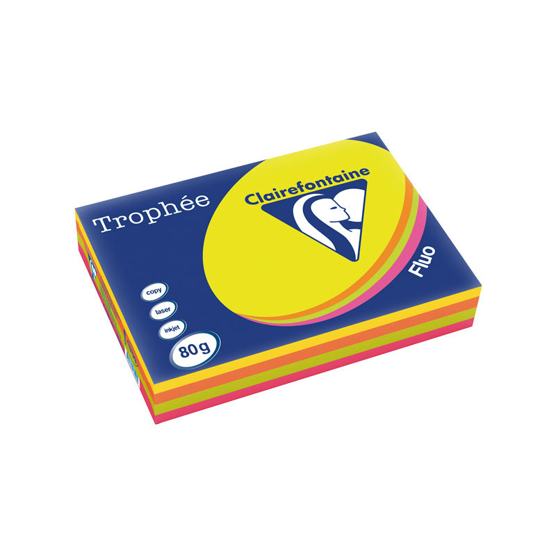 PAQUETE 500h PAPEL TROPHÉE CLAIREFONTAINE A3 FLUORESCENTE SURTIDO PAQUETE 500h PAPEL TROPHÉE CLAIREFONTAINE A3 FLUORESCENTE SURTIDO