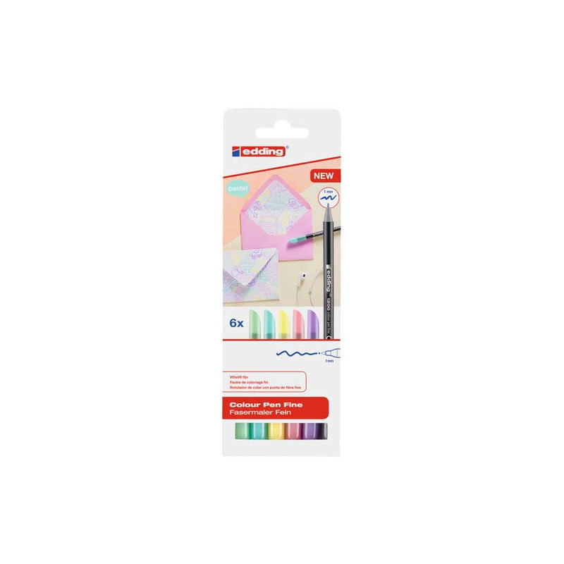 ESTUCHE 6 ROTULADORES EDDING 1200 PASTEL