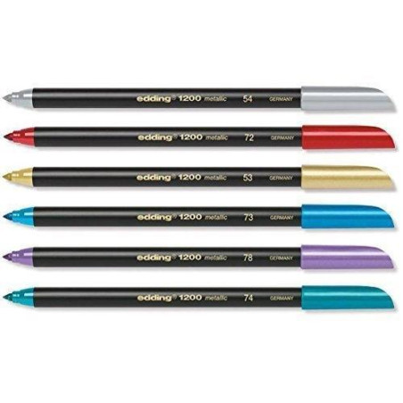 ESTUCHE 6 ROTULADORES EDDING 1200 METÁLICOS